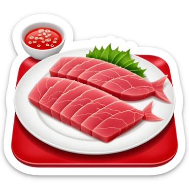 Make tuna sashimi iPhone emoji style sticker
