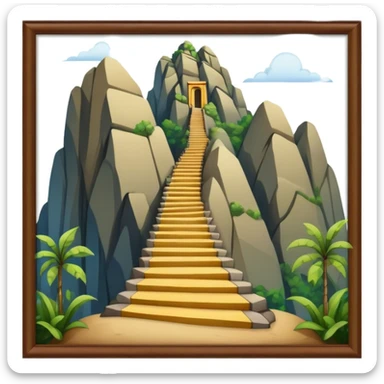 Guatapé Rock Landmark Emoji – Depicting the monolithic rock with its zigzagging staircase. sticker