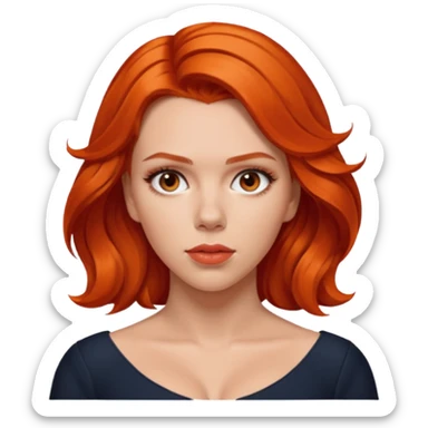 scarlett johansson, orange red sticker