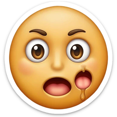 an emoji choking itself with its eyes popping out sticker