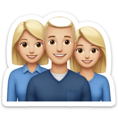 Two blonde women and a man with skin head  sticker