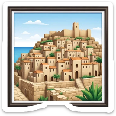 Byblos Old City Landmark Emoji – Portraying the historic stone houses, narrow streets, and Phoenician ruins. sticker