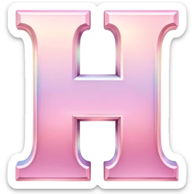 Iridescent pastel pink form Font setting icon with letter H sticker