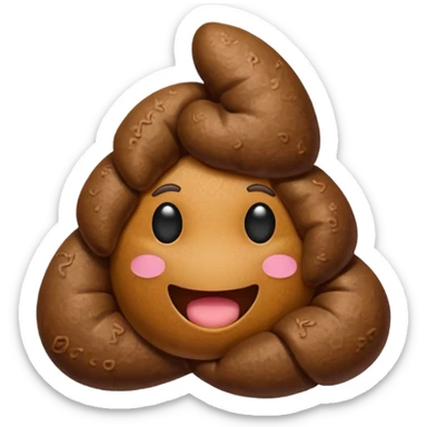 A peace sign and poop emoji sticker