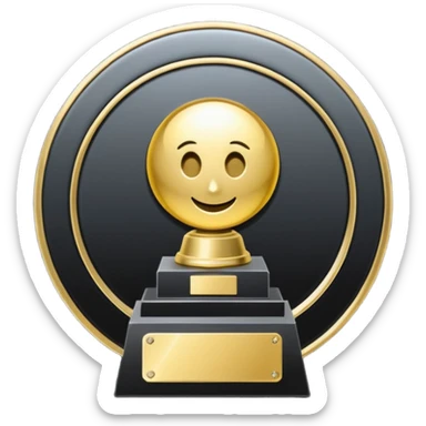 A dark metal platinum music award plaque sticker