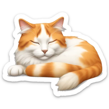sleeping ragdoll cat with orange bicolor face sticker
