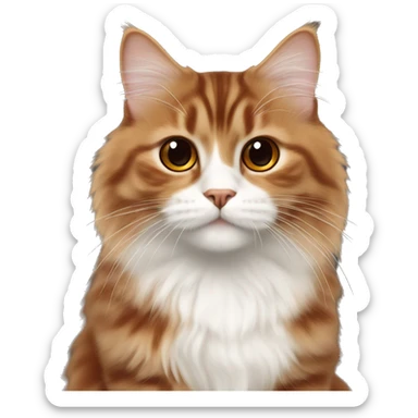 Turtie Siberian cat with copper red haired having dark brown yes girl  sticker