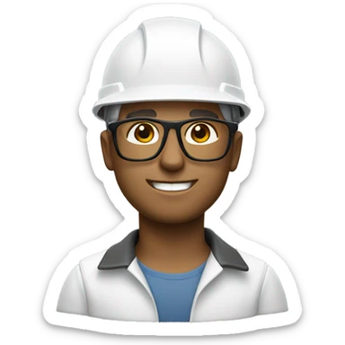 builder in white helmet and rayban glasses sticker