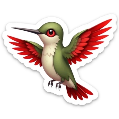 creppy demon like hummingbird with  creppy and very long wings  sticker