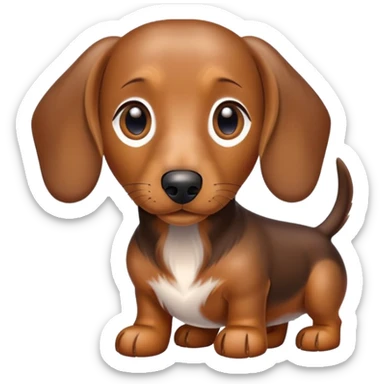 Dapple dachshund mixed with brown and tan sticker