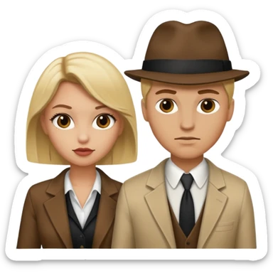 A gangster couple. She’s blond, he has brown hair sticker