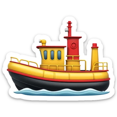 colorful cartoon tugboat side view sticker