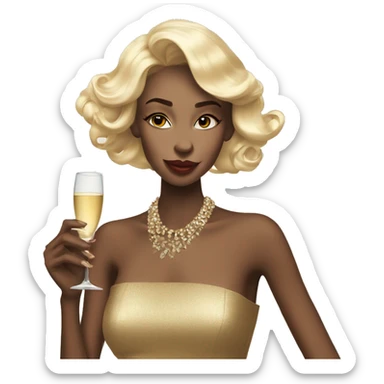Vogue girl with a champagne in her hand and a cigarette  sticker