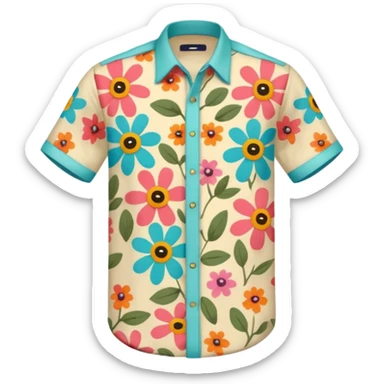 flowered hipster shirt sticker