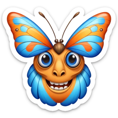 Tiki with colors blue and orange-butterfly-tornado-fun-love-eyelasch sticker
