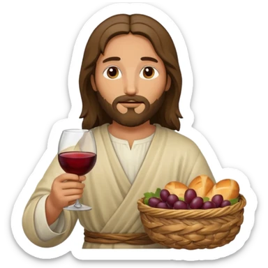 JESUS GIVING BREAD AND WINE sticker