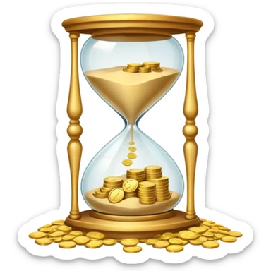 Sandglass with money sticker