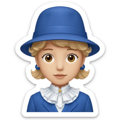 Typische zwartepiet, de knecht van Sinterklaas, blauw pak en muts, kraag sticker