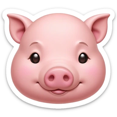 Meme-Worthy Cute Sleeping Pig Portrait Emoji, Head resting peacefully with a contented smile, showcasing a delightfully stout build and a luxuriously soft rosy-pink hide, eyes shut in a serene, restful nap, Simplified yet hilariously adorable features, highly detailed, glowing with a soft, drowsy light, high shine, relaxed and utterly lovable, stylized with an air of playful laziness, bright and heartwarming, soft glowing outline, capturing the essence of a comically sleepy pig, so meme-worthy it feels like it could instantly become the next viral sensation of adorable slumber! sticker