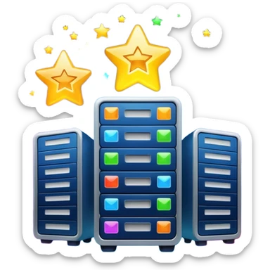 web hosting agency plan, server with multiple stars sticker