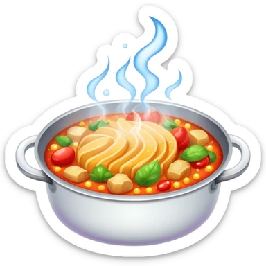 steaming hot delicious dish with sparkles sticker