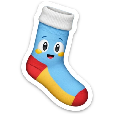 cute emoji of a worn-out sock with a hole at the big toe sticker