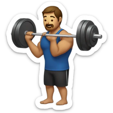 person weight lifting while reading the Bible sticker