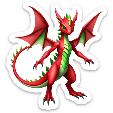  Cool Edgy Shiny Futuristic Ethereal Legendary Scizor-Charmeleon-Digimon-Schyther-Flygon-hybrid full body sticker