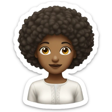 Girl with an afro sticker