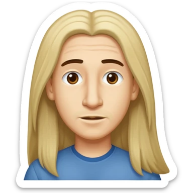 Make a emoji of a person with light skin with long nose hair that goes down like 2 inchis with long hair sticker