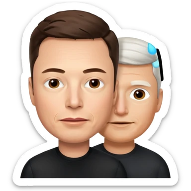 Elon musk and tim cook  sticker