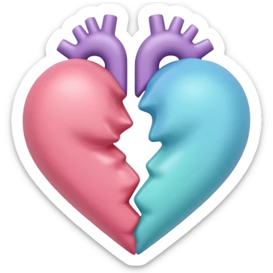 Genera un corazón que transmita paz, tranquilidad, muestre la unión de dos personas que se aman,wue los colores lo transmitan  sticker