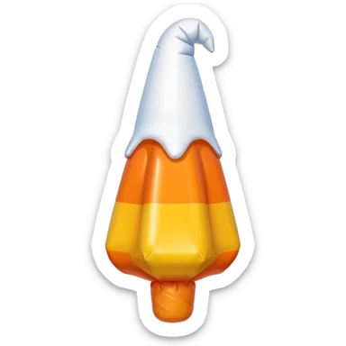   jeff koons style inflatable orange candy corn balloon sticker