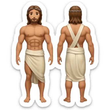 fullbody jesus christ jacked, sleeveless front and backview sticker
