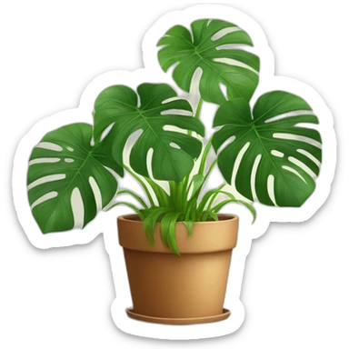 Monstera in a flowerpot sticker