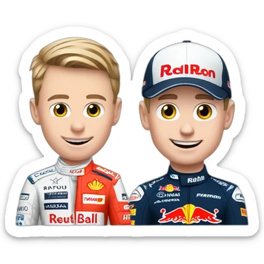Putin and max verstappen in formula 1 sticker