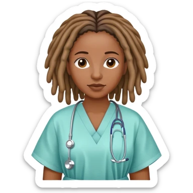 Black woman with locs in hospital  sticker