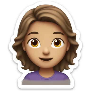 Brown haired girl with brown eyes cheering sticker