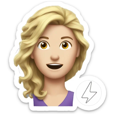 Lightning strikes a white woman's hair sticker