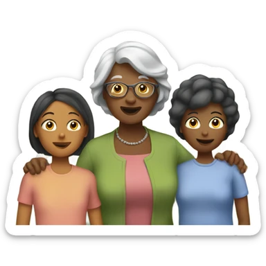 A woman visiting her grandma, aunt and cousin sticker