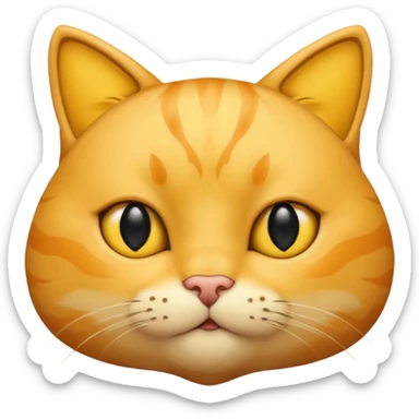 a bright yellow cat head with black eyes and not too chubby cheeks and looks exactly like the youtuber thinknoodles  sticker