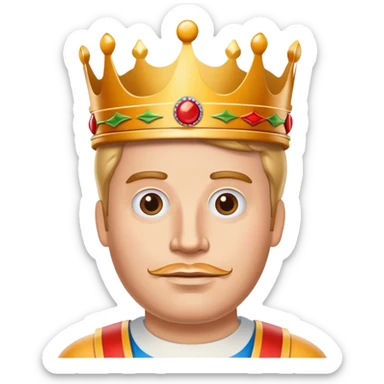 White man with a Burger King crown on  sticker