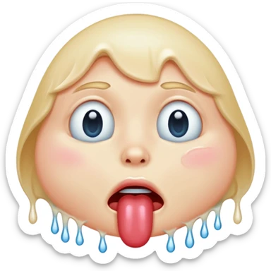 can you make a braindead emoji thats drooling and stuff sticker