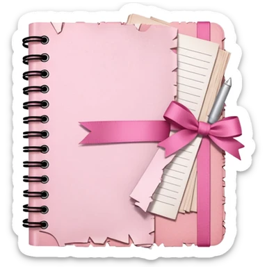 a cute baby pink scrap journal  sticker