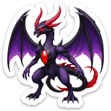 Evil Yveltal-Lunala-Darkrai-Fakémon-hybrid-creature (full body)  sticker