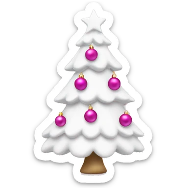 white christmas tree with pink ornaments  sticker