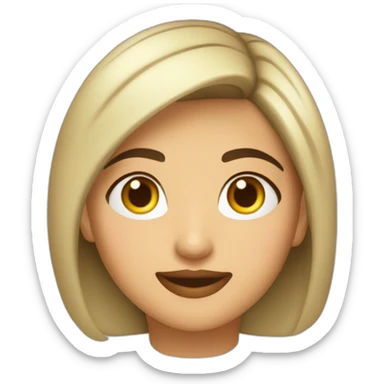 Mujer gordita morena sin gafas pelo corto ojos cafes sticker