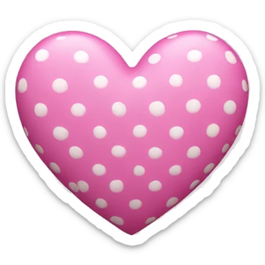 pink heart with white dots sticker