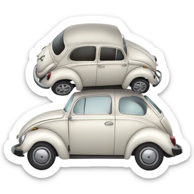 White volks wagon beetle car sticker