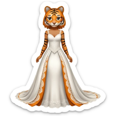 Tigress wearing wedding dress sticker